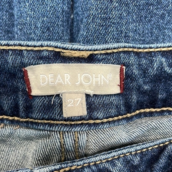 Dear John Liam Straight Mid Rise Cropped Jean Women's 27 Holes Distressing - Picture 14 of 16